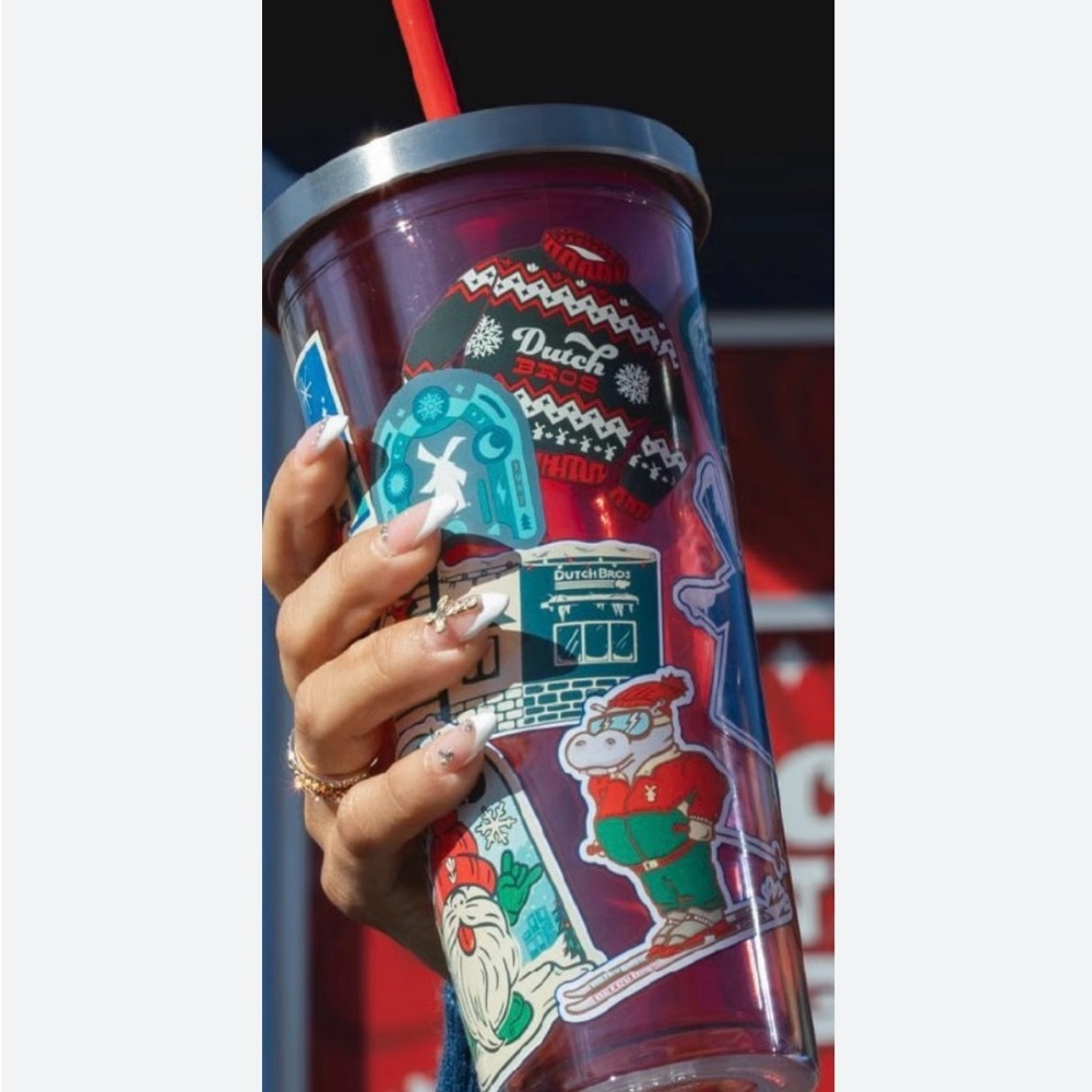Limited Edition Dutch Bros 24 oz Holiday Tumbler Red 2024